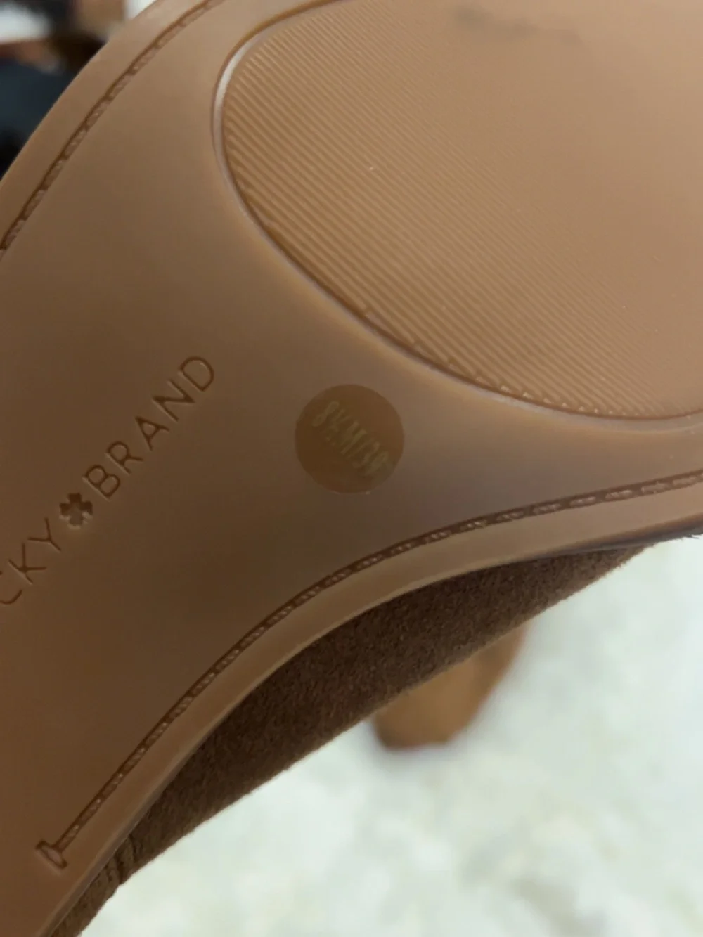 Lucky Brand Suede Ankle Boots in Chestnut Brown